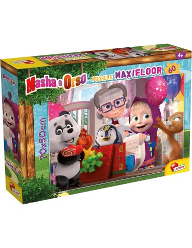 Puzzle Maxifloor 60 pezzi Masha let's have fun double-face LIS92970 Lisciani | Futurartshop.com