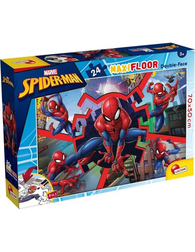 Puzzle Maxifloor 24 pezzi Spider-man double-face LIS99740 Lisciani | Futurartshop.com
