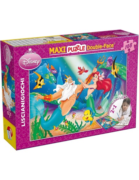 Puzzle Maxifloor 108 pezzi Disney Ariel double-face LIS31788 Lisciani | Futurartshop.com