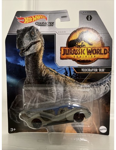 Hot Wheels auto Velociraptor blue Jurassic World GEBGRM80/GWR52 Mattel | Futurartshop.com