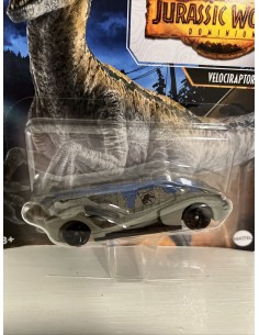 Hot Wheels auto Velociraptor blue Jurassic World GEBGRM80/GWR52 Mattel | Futurartshop.com 2