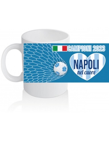 Tazza Napoli azzurra con pallone in rete 180811 Futurart | Futurartshop.com
