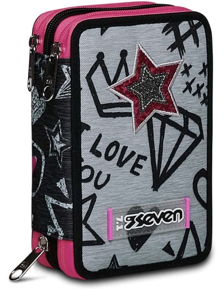 Astuccio 3 zip Seven Zipper Glamy SEV300102321-822 Seven | Futurartshop.com