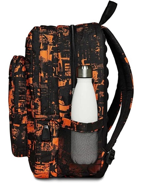 Zaino organizzato Seven nero e arancio Freethink SEV200102361-4 Seven | Futurartshop.com