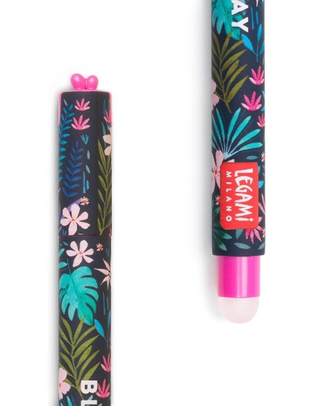 Penna gel flora turchese cancellabile LEGEP0012 Legami Milano | Futurartshop.com