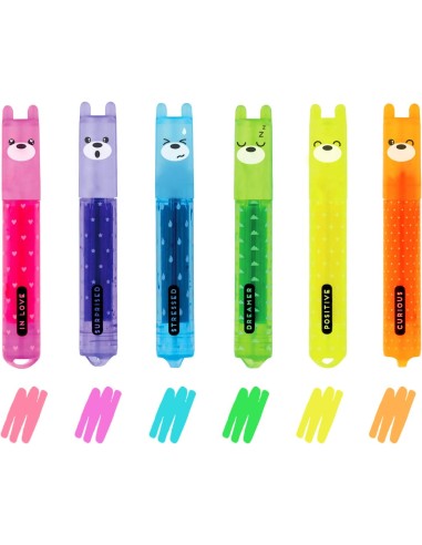 Set of 6 mini Tedd highlighters Ted LEGMH0003 Legami Milano | Futurartshop.com