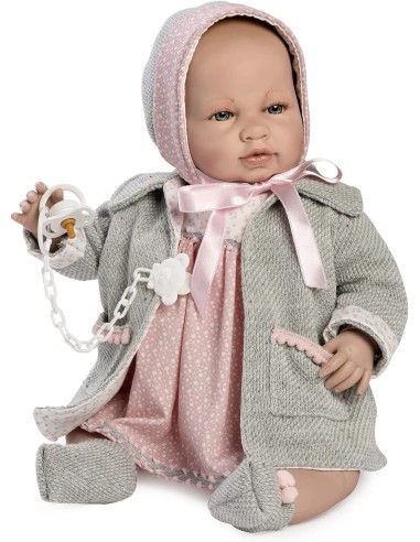 Bambola Reborn Sara con cappotto grigio FIC5218 Berbesa | Futurartshop.com