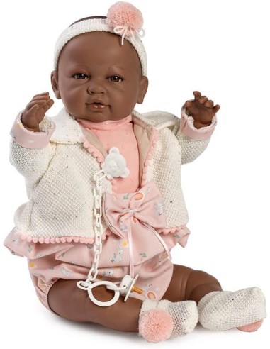 Bambola Reborn Sara neonata 50 cm mulatta FIC5216 Berbesa | Futurartshop.com