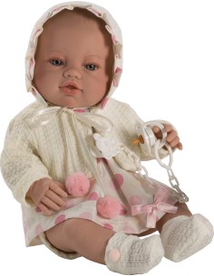 Bambola Reborn neonata con giacca color crema FIC5112 Berbesa | Futurartshop.com