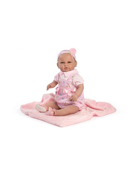 Bambola Reborn Sara con salopette rosa e orsetti FIC5213 Berbesa | Futurartshop.com