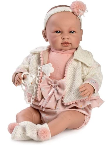 Reborn Doll Sara with white jacket and pink dress FIC5215 Berbesa | Futurartshop.com