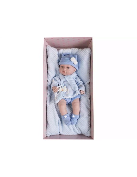 Reborn Doll with dress and pillow light blue FIC5115A Berbesa | Futurartshop.com