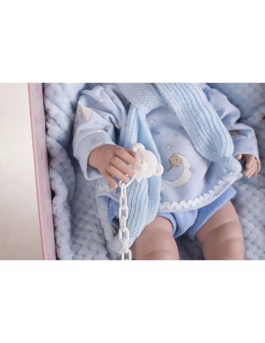 Reborn Doll with dress and pillow light blue FIC5115A Berbesa | Futurartshop.com