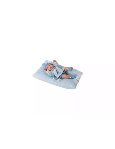 Reborn Doll with dress and pillow light blue FIC5115A Berbesa | Futurartshop.com