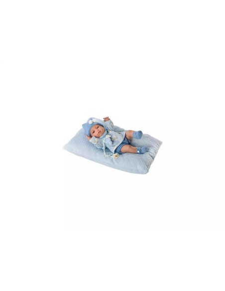 Bambola Reborn con vestito e cuscino azzurro FIC5115A Berbesa | Futurartshop.com