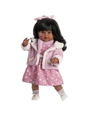 Bambola Reborn Carla parlante con giacca e vestito rosa FIC7218N Berbesa | Futurartshop.com