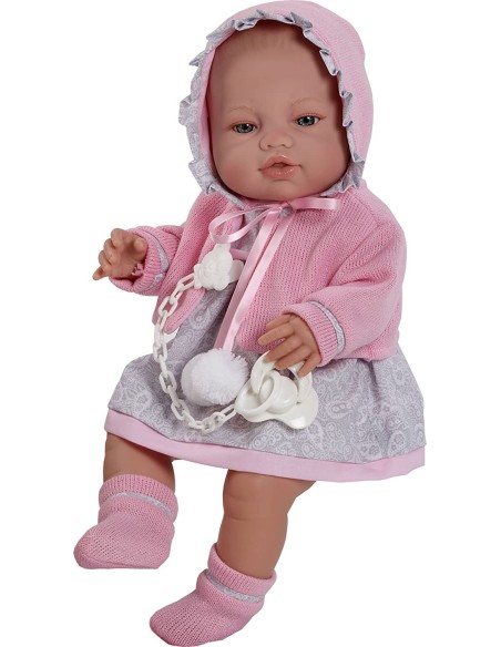Bambola Reborn con giacca rosa e cappuccio FIC5104 Berbesa | Futurartshop.com