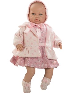 Bambola Reborn Sara neonata con vestito rosa a fiori FIC5205 Berbesa | Futurartshop.com