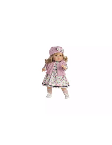 Bambola Reborn Sandra parlante 42 cm con giacca rosa FIC4420 Berbesa | Futurartshop.com