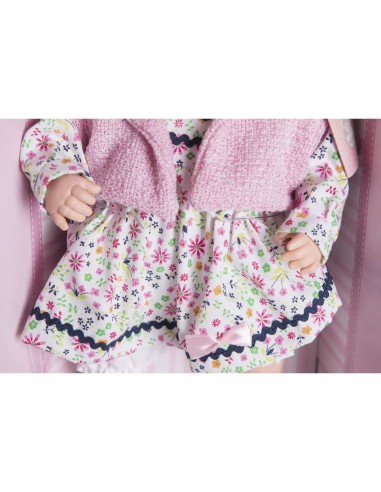 Reborn Doll Sandra talking 42 cm with pink jacket FIC4420 Berbesa | Futurartshop.com