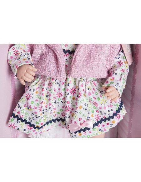 Reborn Doll Sandra talking 42 cm with pink jacket FIC4420 Berbesa | Futurartshop.com