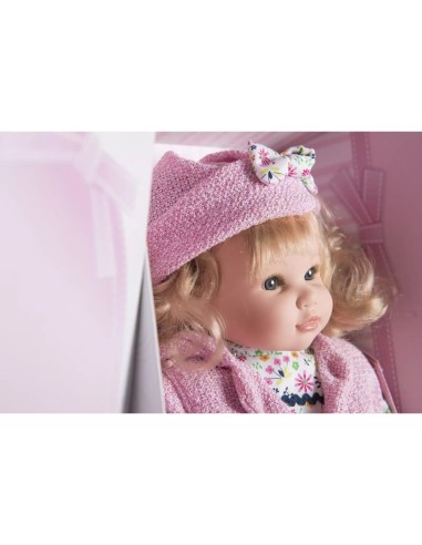 Reborn Doll Sandra talking 42 cm with pink jacket FIC4420 Berbesa | Futurartshop.com