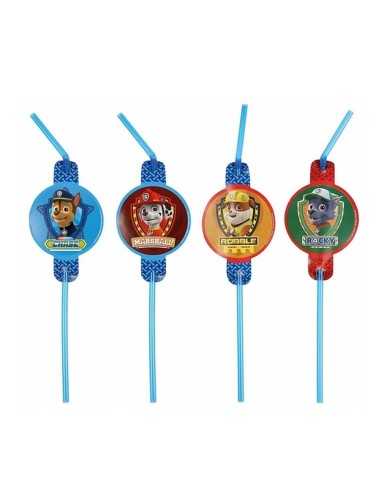 Paw Patrol 8 Straws with Figures STE99513739 Futurart | Futurartshop.com