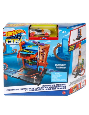 Hot Wheels Parking in the city center with vehicle TOYHDR24/HDR28 Mattel | Futurartshop.com