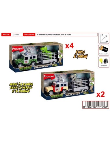 Auto jurassic off-road con Gabia e dinosauro 2 colori TOY27886 Toys Garden | Futurartshop.com