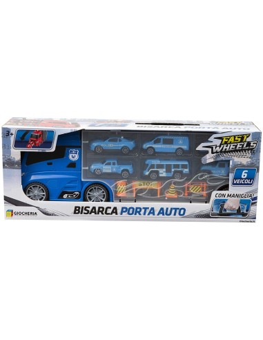 Fast Wheels Tow Truck with Handle and 6 Vehicles - 2 Colors GIOGGI190001 Giochi Preziosi | Futurartshop.com
