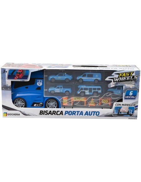 Fast Wheels Bisarca porta auto con maniglia e 6 veicoli -2 colori GIOGGI190001 Giochi Preziosi | Futurartshop.com