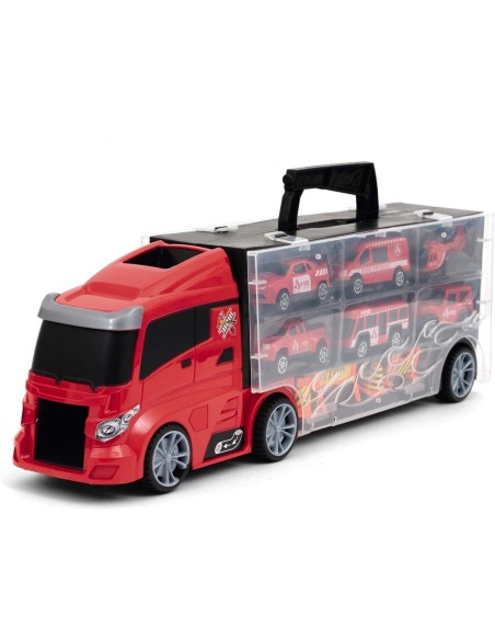 Fast Wheels Bisarca porta auto con maniglia e 6 veicoli -2 colori GIOGGI190001 Giochi Preziosi | Futurartshop.com