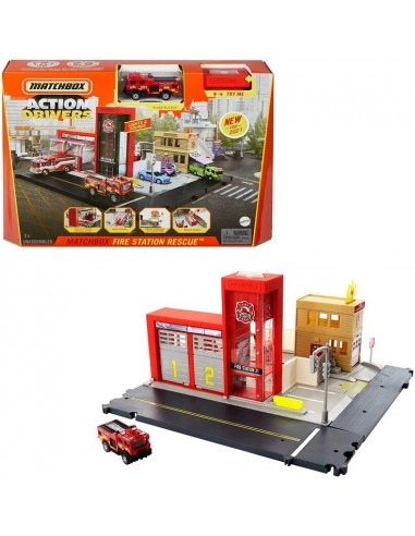 Matchbox fire station rescue con veicolo TOYHBD76 Mattel-Futurartshop.com