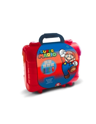 Super Mario Travel case with crayons and stamps MUL42104 Multiprint | Futurartshop.com