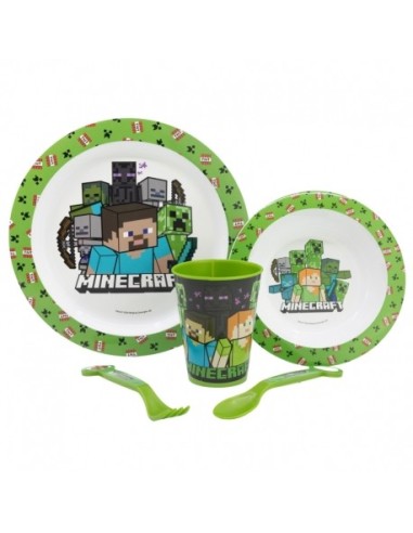 Minecraft set pappa 5 pezzi piatti posate e bicchiere DIM40600 Futurart | Futurartshop.com