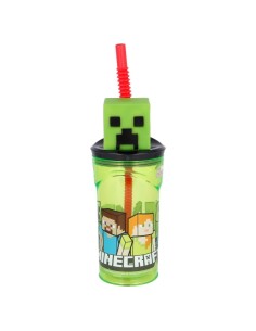 Minecraft Bicchiere 3D con cannuccia DIM40466 Futurart | Futurartshop.com