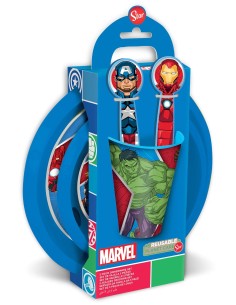 Avengers Set 5-Piece Plate Bowl Glass Cutlery DIM74100 Futurart | Futurartshop.com