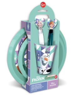 Frozen Set Pappa 5 pezzi piatti posate e bicchiere DIM74200 Futurart | Futurartshop.com
