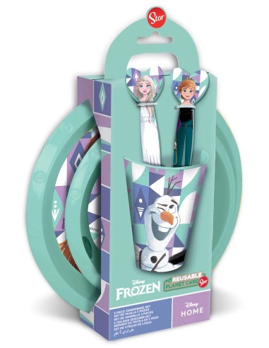 Frozen Set - 5 Piece Plate, Cutlery and Glass Set DIM74200 Futurart | Futurartshop.com
