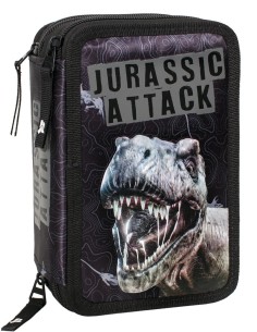 T-Rex Dinosaur 3 Zip Pencil Case Black 4M43638 Julian Ross | Futurartshop.com