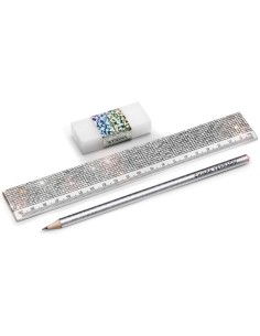 Chiara Ferragni 3 Pieces - Rubber Ruler Plus Pencil PIG023268800 Pigna | Futurartshop.com