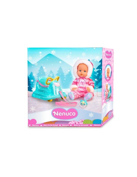 Nenuco Bambola 35cm con Slitta e Tuta da Neve Rosa 2+ FAMNFN59000 Famosa | Futurartshop.com