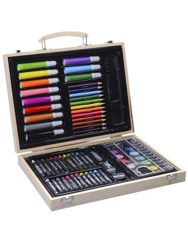 Artistic set suitcase 67 pieces in wood IBSCREA005 Futurart | Futurartshop.com