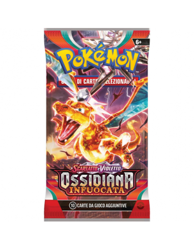 Pokemon Scarlatto e Violetto - bustina con 10 carte ossidiana infuocata GAM60340 Futurart | Futurartshop.com