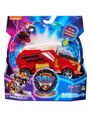 Paw Patrol - The mighty movie Personaggio marshall con veicolo ROU20143008 Spin master | Futurartshop.com