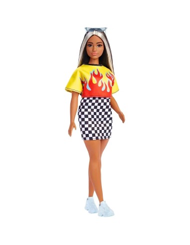 Barbie-fashionistas 179 with yellow-red flames jersey TOYFBR37/HBV13 Mattel | Futurartshop.com