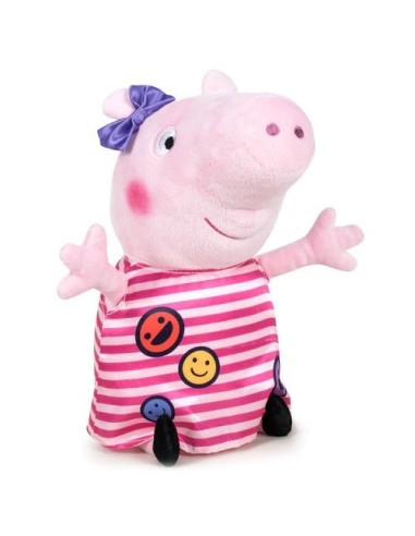 Peluche Peppa pig con vestito rosa a righe 31cm FIC760018595-7 Hasbro | Futurartshop.com