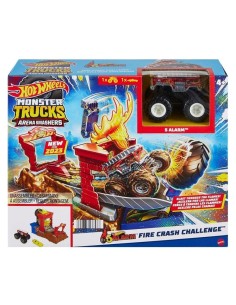 Hothe heels fire crash challenge with monster trucks vehicle TOYHNB87/HNB90 Mattel | Futurartshop.com