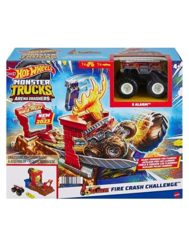 Hothe heels fire crash challenge with monster trucks vehicle TOYHNB87/HNB90 Mattel | Futurartshop.com
