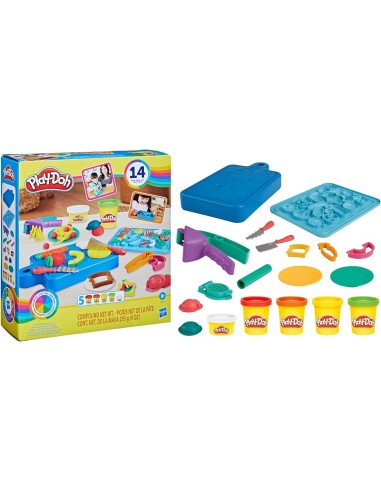 Play-Doh Little Chef Starter Set 14 Kitchen Accessories Kids Toy HASF6904 Hasbro | Futurartshop.com